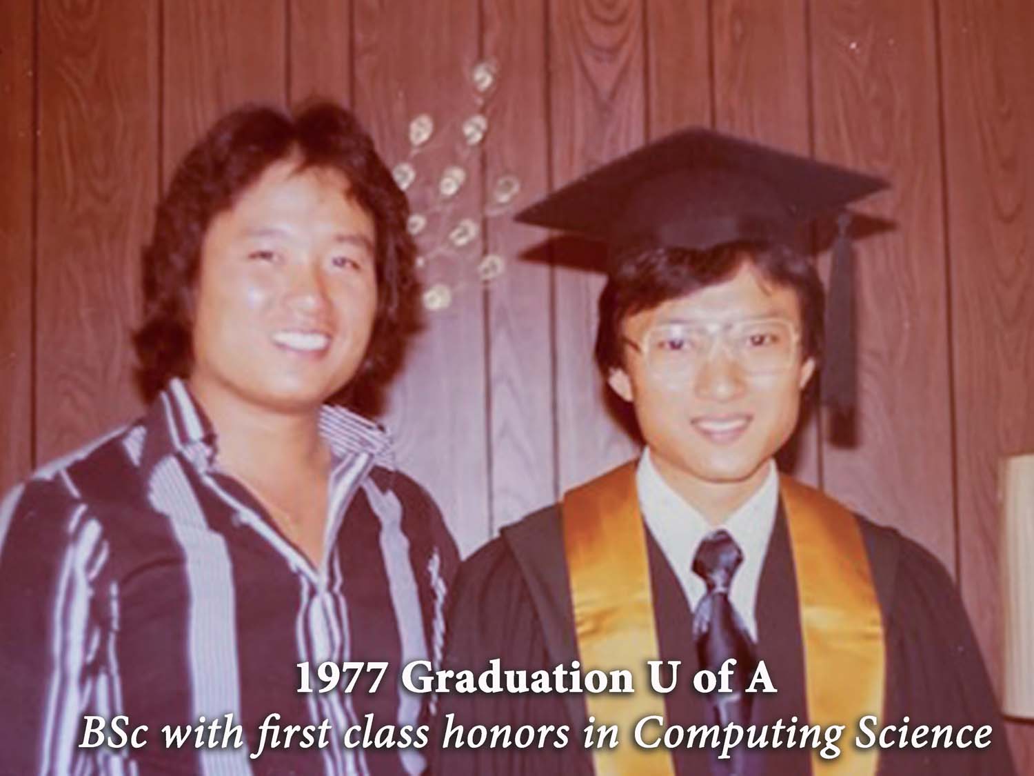 Roger's U of A graduation in 1977 - With eldest brother Alex